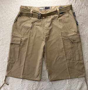 Regal Wear Mens Cargo Shorts Size 44 NWT Belted Khaki Tan Drawstring Hem